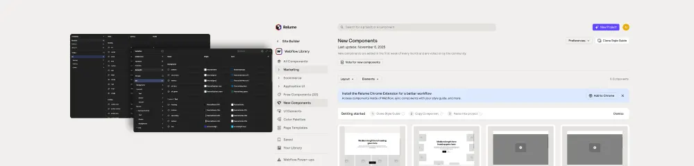 The new Figma-to-Webflow framework — Relume component library powering syncable components