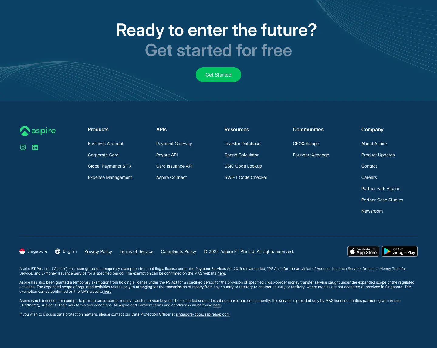How Aspire Works — full landing page layout