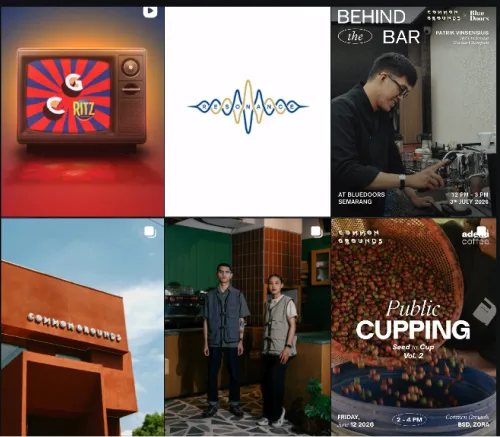 Reference — Common Grounds, a coffee brand with a highly consistent template system