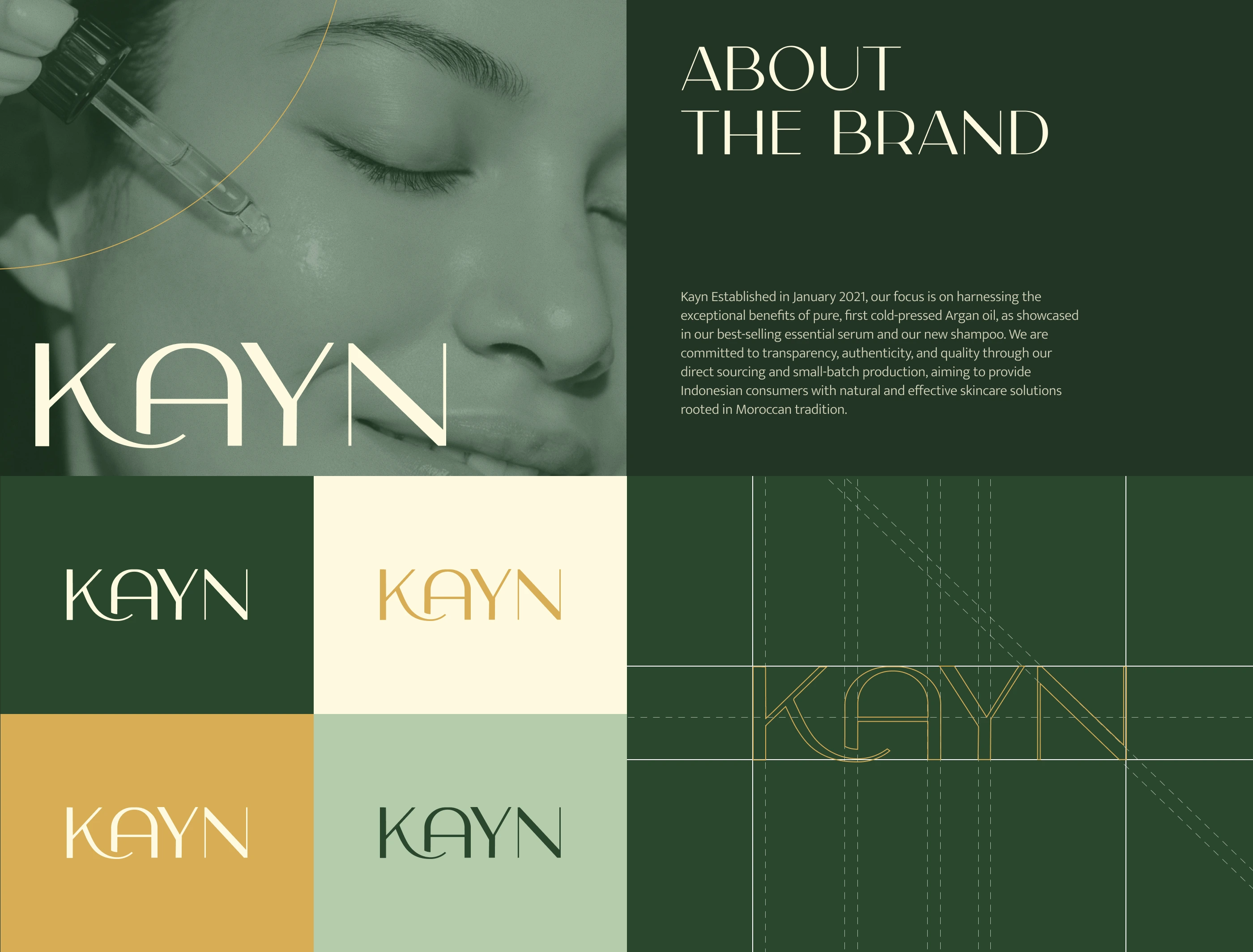 Kayn landing page — product benefits and Argan oil story