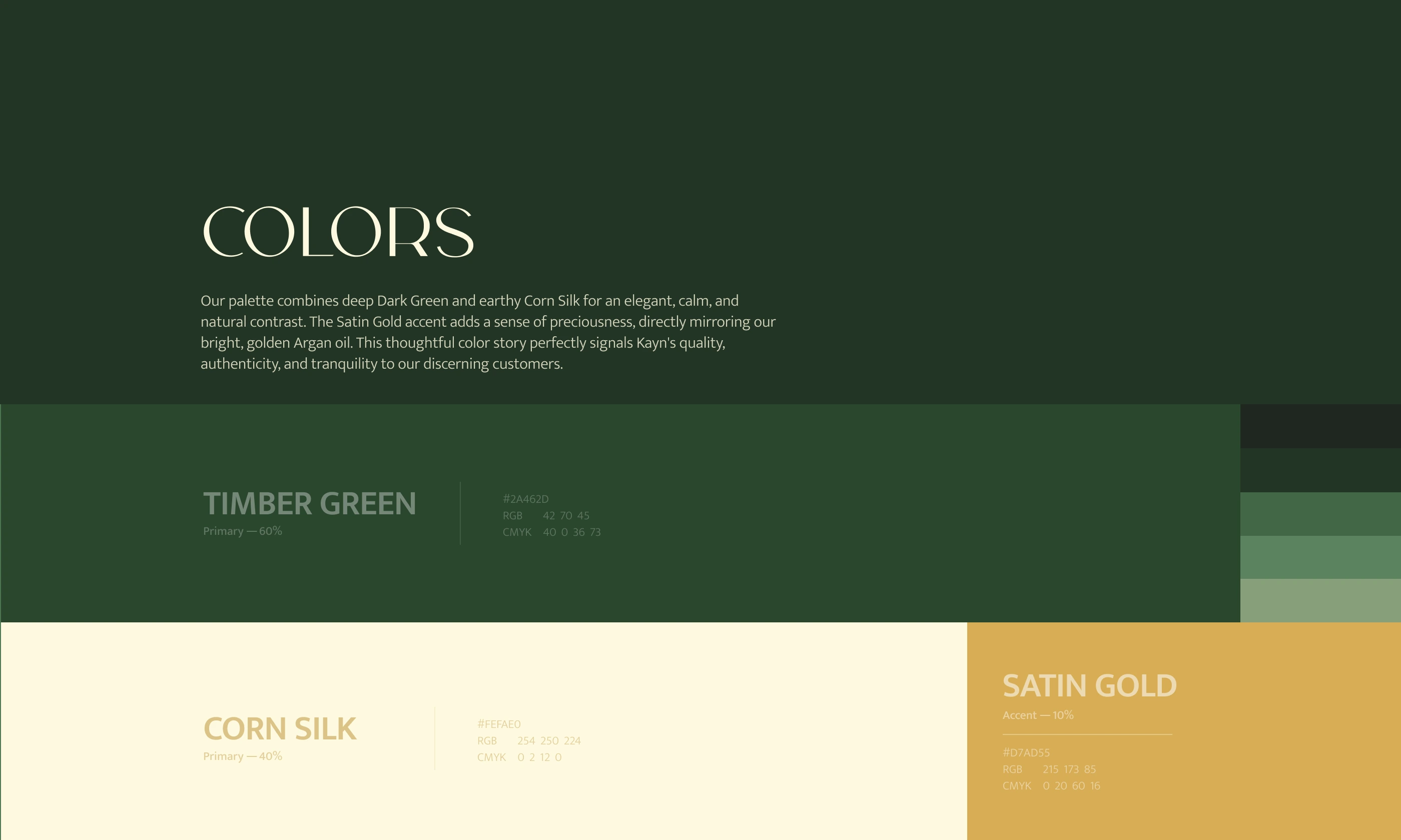 Kayn landing page — product detail and ingredients