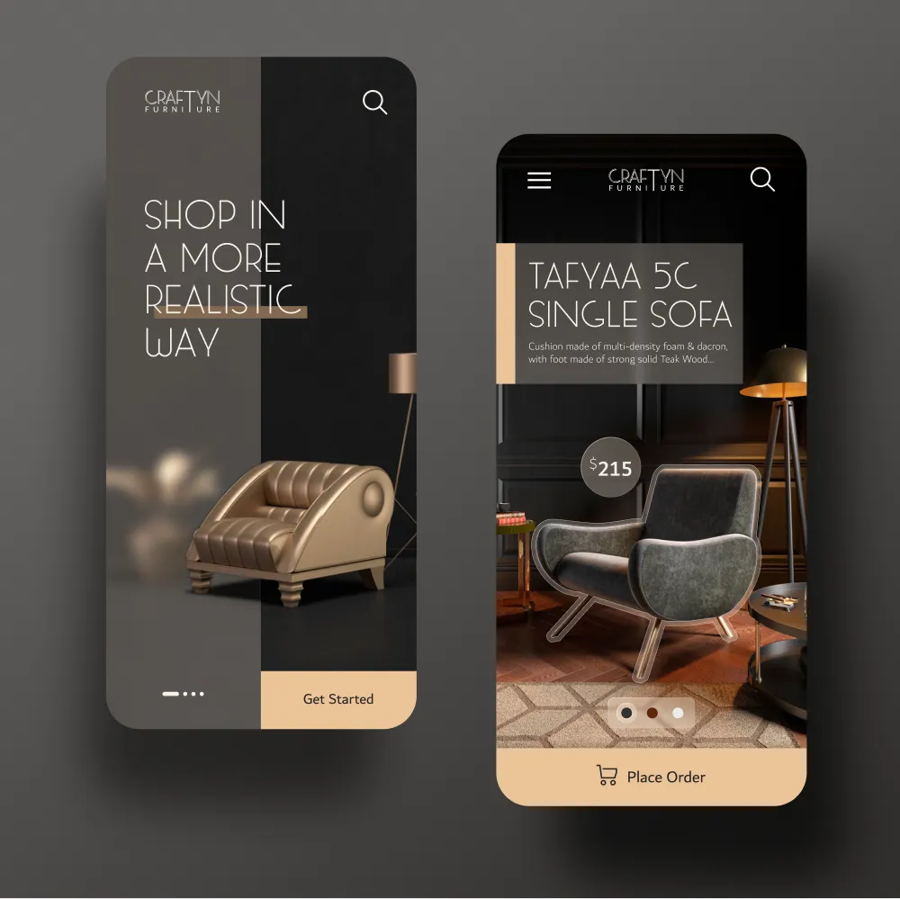 Custom Furniture App — CRAFTYN furniture store concept