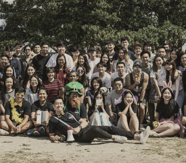 Identity members gathered outdoors at an annual community meet-up